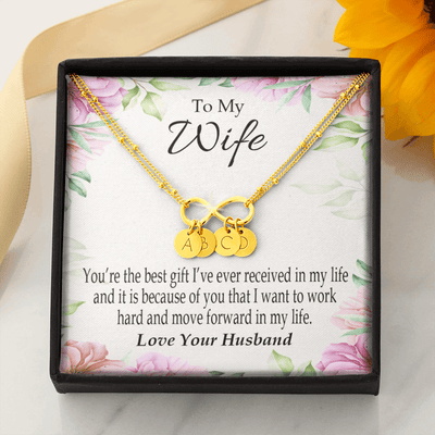 To My Wife You're The Best Gift Infinity Bracelet With Initial Charms - Infinity Bracelet