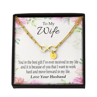 To My Wife You're The Best Gift Infinity Bracelet With Initial Charms - Infinity Bracelet