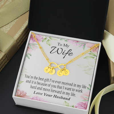 To My Wife You're The Best Gift Infinity Bracelet With Initial Charms - Infinity Bracelet