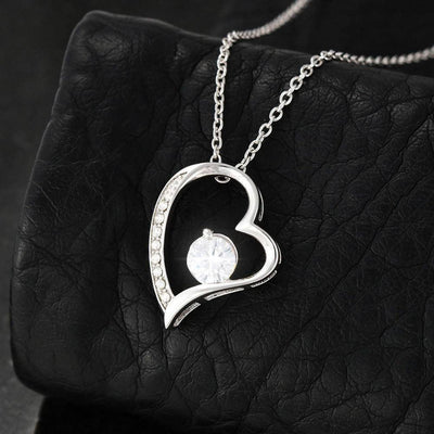 Gift For Fiancee No Longer Girlfriend Forever Love NecklaceHeart Pendant Stainless Steel or 18k Gold - Forever Love Necklace Gift Idea For Woman