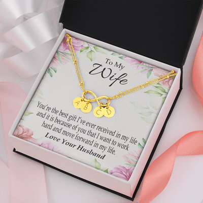 To My Wife You're The Best Gift Infinity Bracelet With Initial Charms - Infinity Bracelet