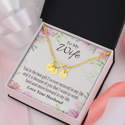 To My Wife You're The Best Gift Infinity Bracelet With Initial Charms - Infinity Bracelet
