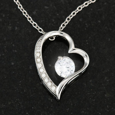 Gift For Fiancee No Longer Girlfriend Forever Love NecklaceHeart Pendant Stainless Steel or 18k Gold - Forever Love Necklace Gift Idea For Woman