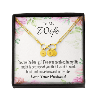To My Wife You're The Best Gift Infinity Bracelet With Initial Charms - Infinity Bracelet