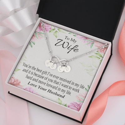 To My Wife You're The Best Gift Infinity Bracelet With Initial Charms - Infinity Bracelet