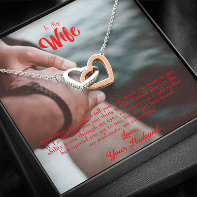Wife Gift For Wife Birthday Sometimes It's Hard Inseparable Love Pendant 18k Rose Gold Finish 16� - Interlocking Hearts Necklace