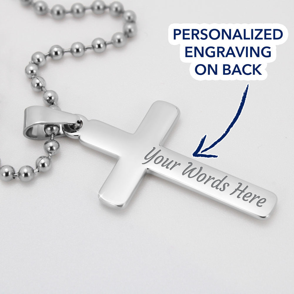 Cross Pendant Necklace Angels Protect You Psalm 91 Message Keepsake Card - Meanful Cross Messages Card Gift Idea