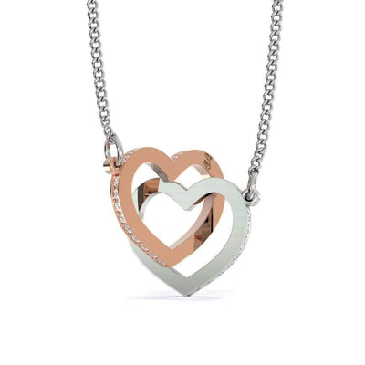 Wife Gift For Wife Birthday New Branch To Family Inseparable Love Pendant 18k Rose Gold Finish 16� - Interlocking Hearts Necklace