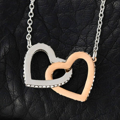 Wife Gift For Wife Birthday New Branch To Family Inseparable Love Pendant 18k Rose Gold Finish 16� - Interlocking Hearts Necklace