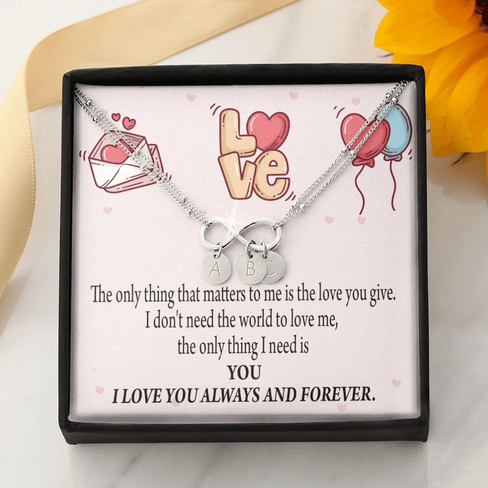 To My Girlfriend You Matter Most Infinity Bracelet With Initial Charms - Infinity Bracelet