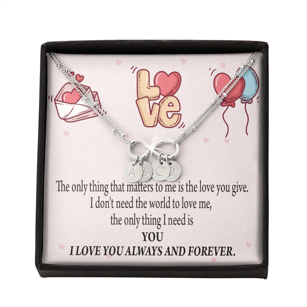To My Girlfriend You Matter Most Infinity Bracelet With Initial Charms - Infinity Bracelet