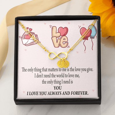 To My Girlfriend You Matter Most Infinity Bracelet With Initial Charms - Infinity Bracelet