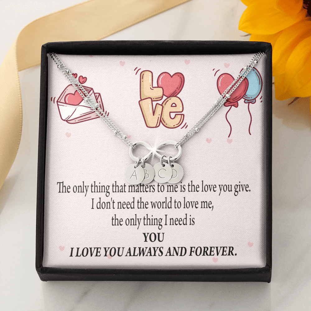 To My Girlfriend You Matter Most Infinity Bracelet With Initial Charms - Infinity Bracelet