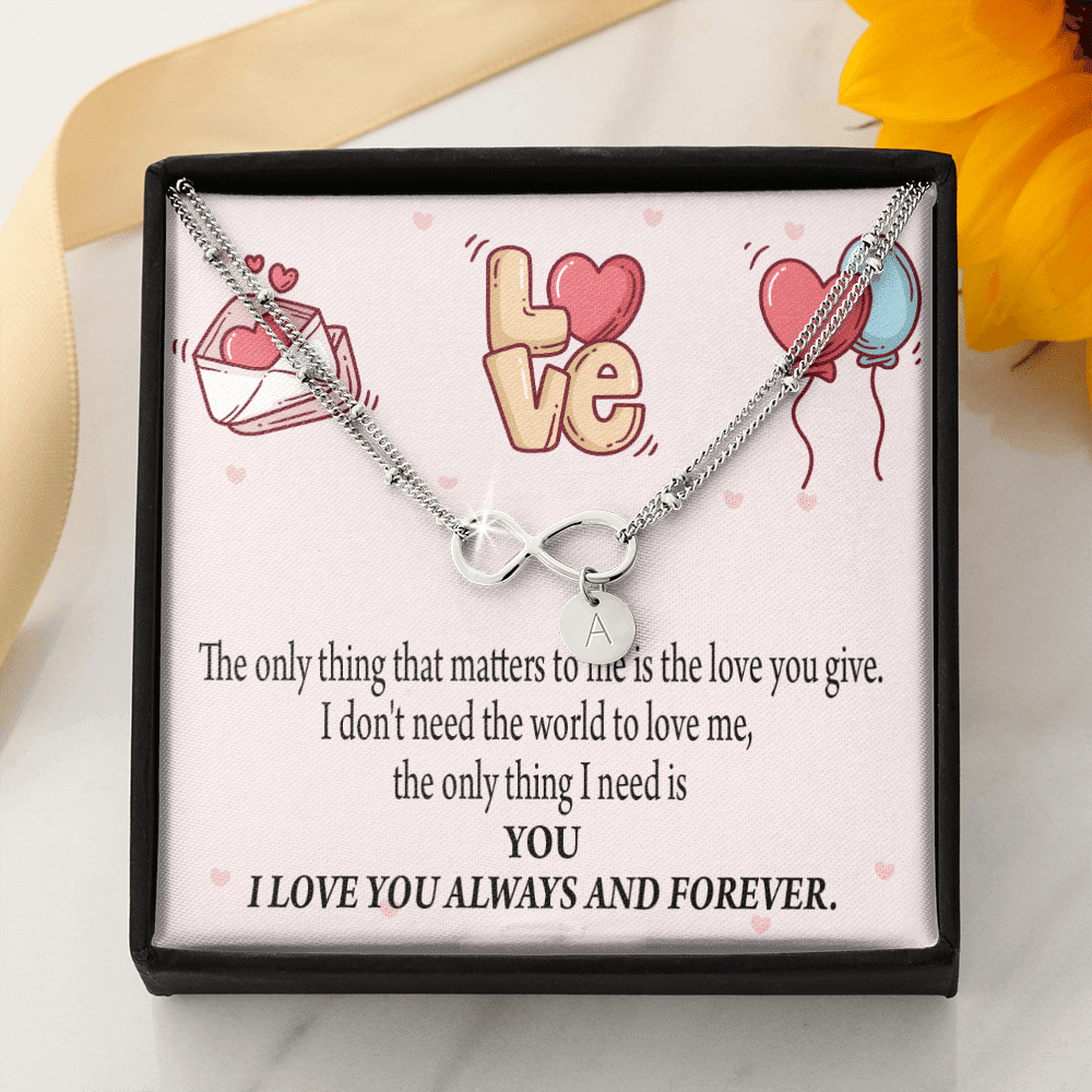 To My Girlfriend You Matter Most Infinity Bracelet With Initial Charms - Infinity Bracelet