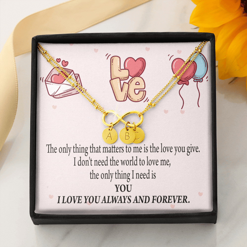 To My Girlfriend You Matter Most Infinity Bracelet With Initial Charms - Infinity Bracelet