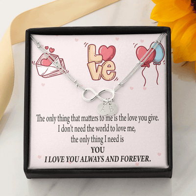 To My Girlfriend You Matter Most Infinity Bracelet With Initial Charms - Infinity Bracelet