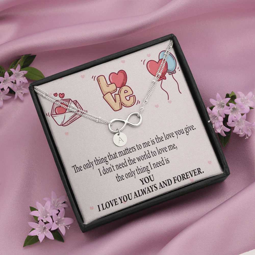 To My Girlfriend You Matter Most Infinity Bracelet With Initial Charms - Infinity Bracelet