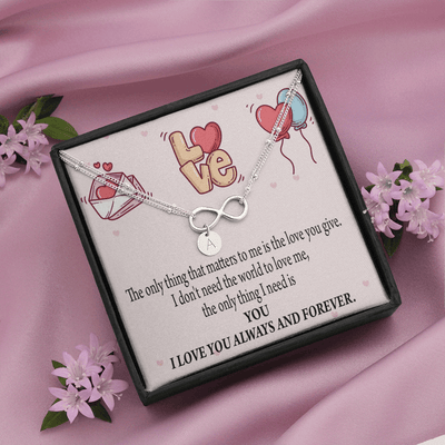 To My Girlfriend You Matter Most Infinity Bracelet With Initial Charms - Infinity Bracelet