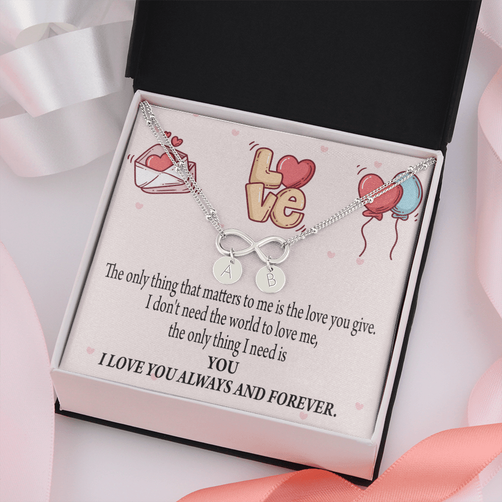 To My Girlfriend You Matter Most Infinity Bracelet With Initial Charms - Infinity Bracelet