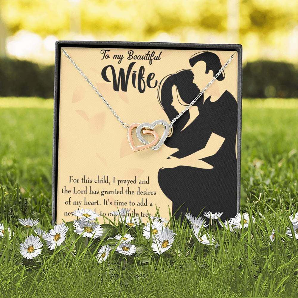 Wife Gift For Wife Birthday New Branch To Family Inseparable Love Pendant 18k Rose Gold Finish 16� - Interlocking Hearts Necklace
