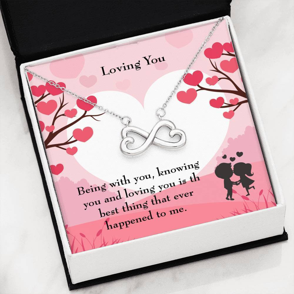 Loving You Infinity Stainless Steel Pendant Love Message Card Wife Gift - Infinity Love Necklace