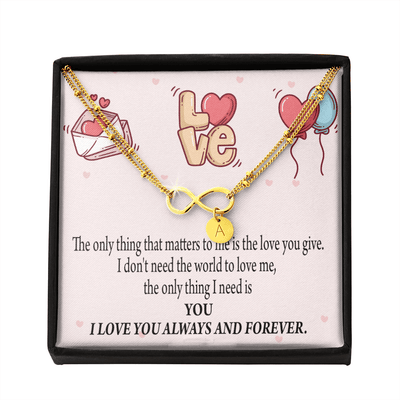 To My Girlfriend You Matter Most Infinity Bracelet With Initial Charms - Infinity Bracelet