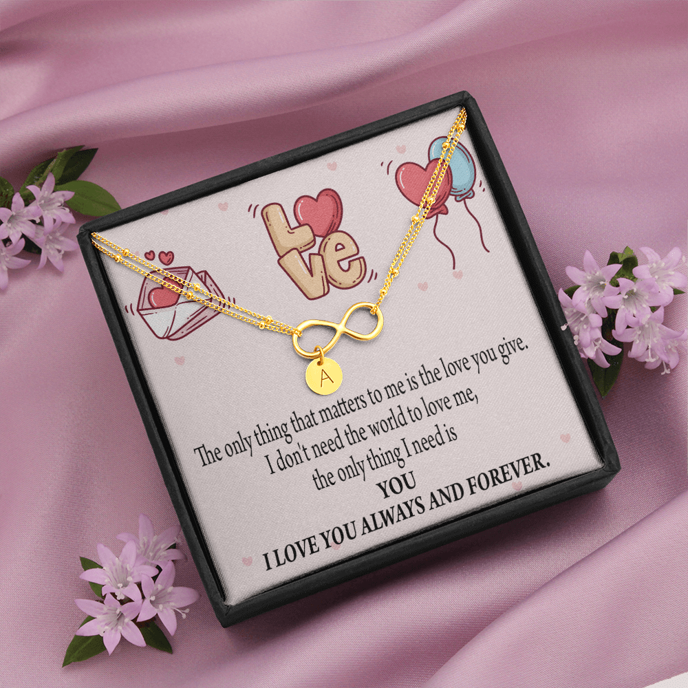 To My Girlfriend You Matter Most Infinity Bracelet With Initial Charms - Infinity Bracelet