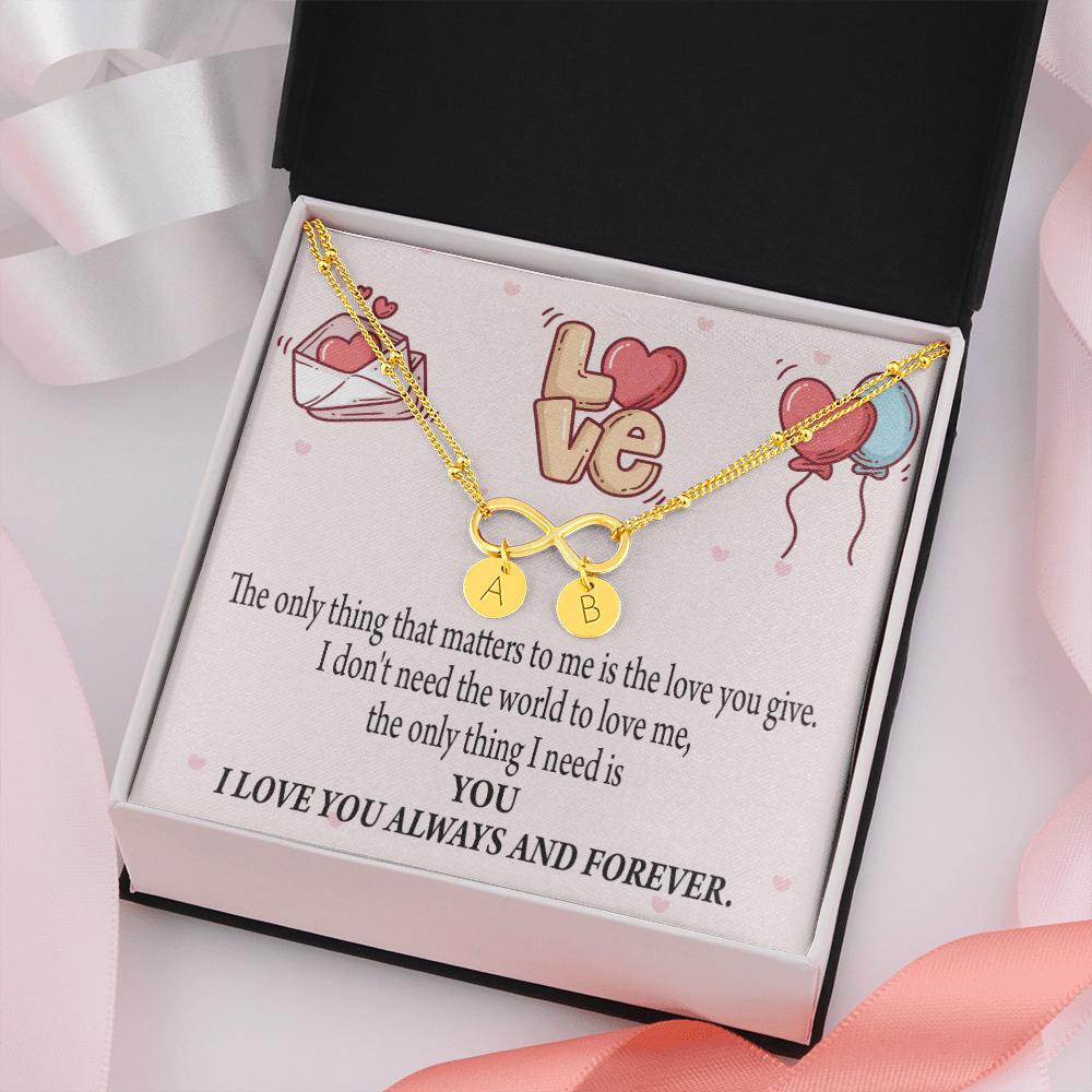 To My Girlfriend You Matter Most Infinity Bracelet With Initial Charms - Infinity Bracelet