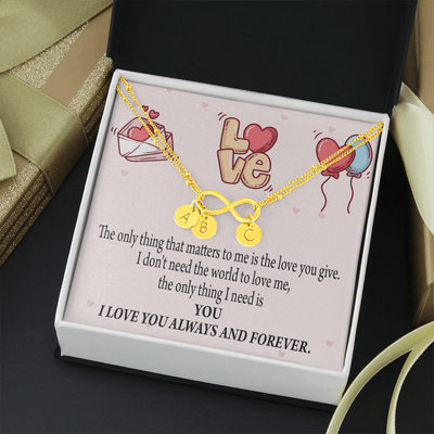 To My Girlfriend You Matter Most Infinity Bracelet With Initial Charms - Infinity Bracelet