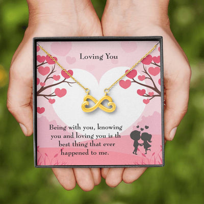 Loving You Infinity Stainless Steel Pendant Love Message Card Wife Gift - Infinity Love Necklace
