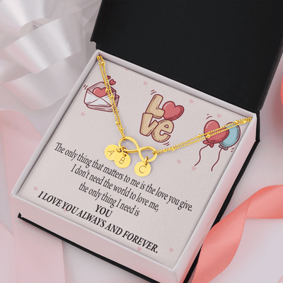 To My Girlfriend You Matter Most Infinity Bracelet With Initial Charms - Infinity Bracelet