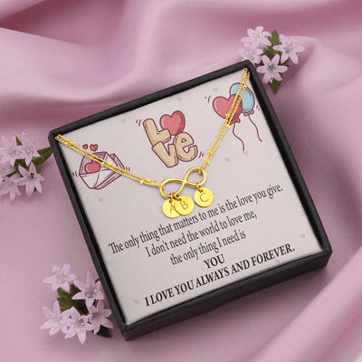 To My Girlfriend You Matter Most Infinity Bracelet With Initial Charms - Infinity Bracelet