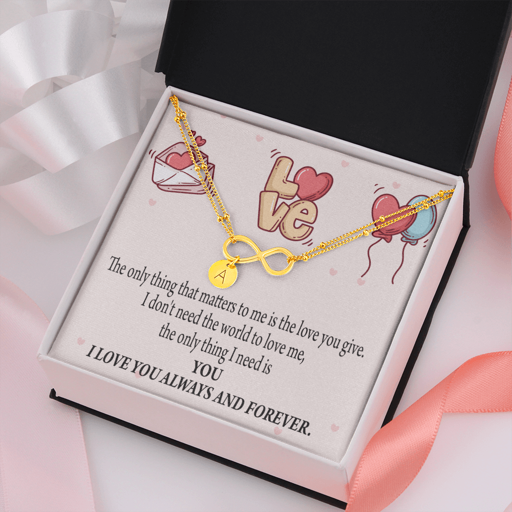 To My Girlfriend You Matter Most Infinity Bracelet With Initial Charms - Infinity Bracelet
