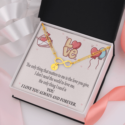 To My Girlfriend You Matter Most Infinity Bracelet With Initial Charms - Infinity Bracelet
