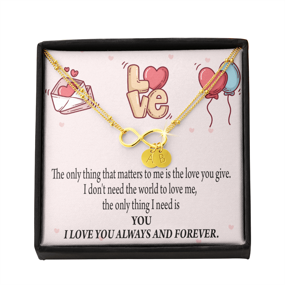 To My Girlfriend You Matter Most Infinity Bracelet With Initial Charms - Infinity Bracelet