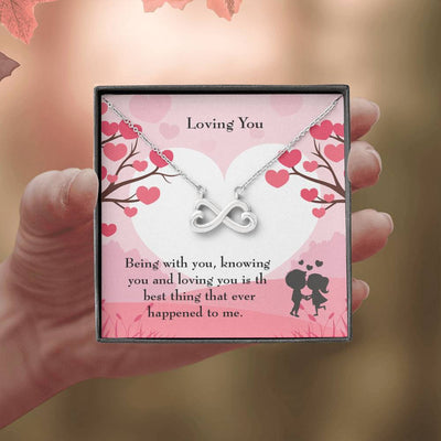 Loving You Infinity Stainless Steel Pendant Love Message Card Wife Gift - Infinity Love Necklace