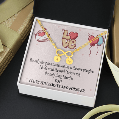 To My Girlfriend You Matter Most Infinity Bracelet With Initial Charms - Infinity Bracelet