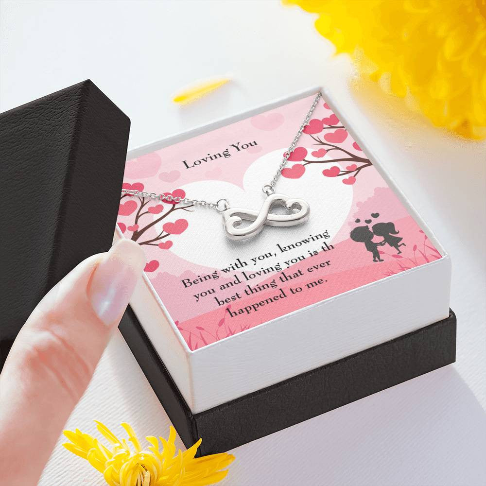 Loving You Infinity Stainless Steel Pendant Love Message Card Wife Gift - Infinity Love Necklace