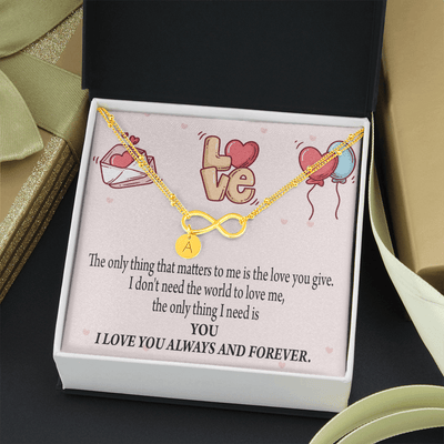 To My Girlfriend You Matter Most Infinity Bracelet With Initial Charms - Infinity Bracelet
