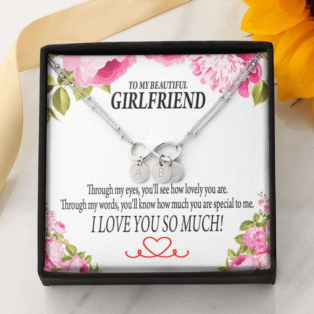 To My Girlfriend Your Special Infinity Bracelet With Initial Charms - Infinity Bracelet