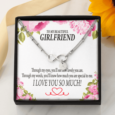 To My Girlfriend Your Special Infinity Bracelet With Initial Charms - Infinity Bracelet