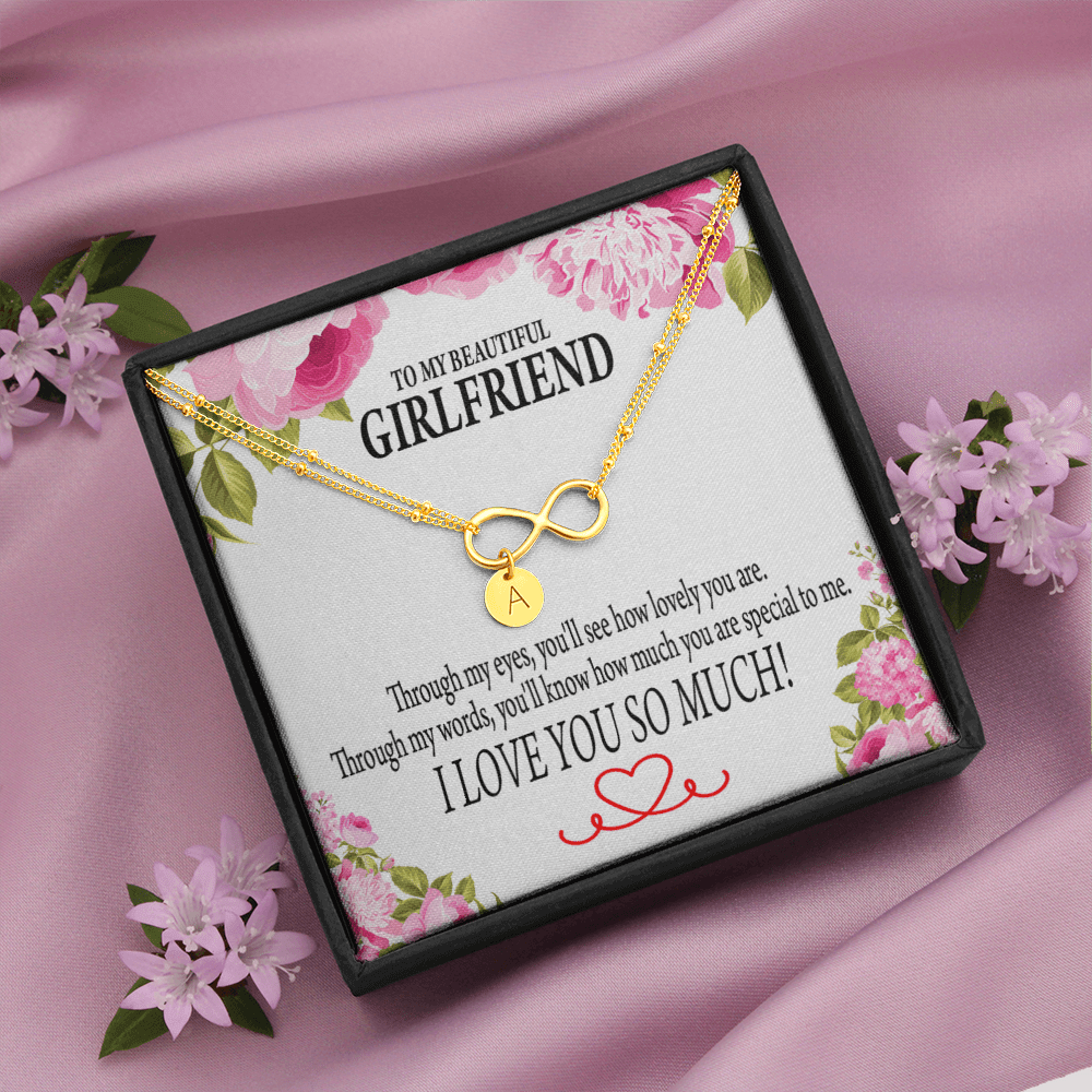 To My Girlfriend Your Special Infinity Bracelet With Initial Charms - Infinity Bracelet