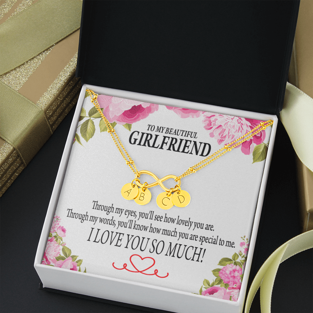 To My Girlfriend Your Special Infinity Bracelet With Initial Charms - Infinity Bracelet