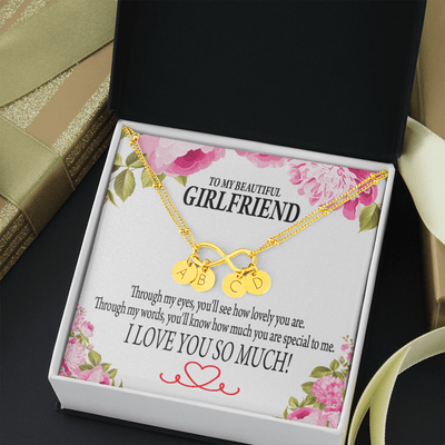 To My Girlfriend Your Special Infinity Bracelet With Initial Charms - Infinity Bracelet