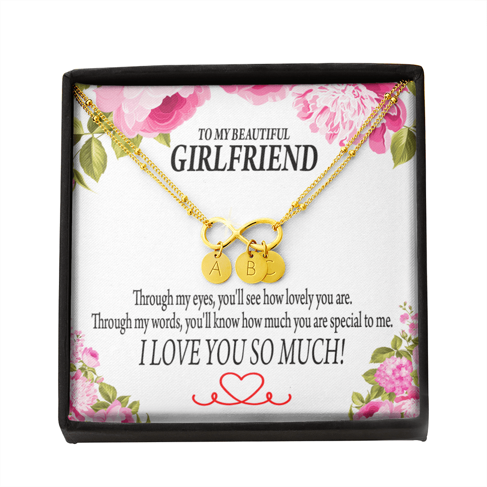 To My Girlfriend Your Special Infinity Bracelet With Initial Charms - Infinity Bracelet