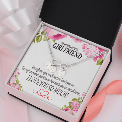 To My Girlfriend Your Special Infinity Bracelet With Initial Charms - Infinity Bracelet
