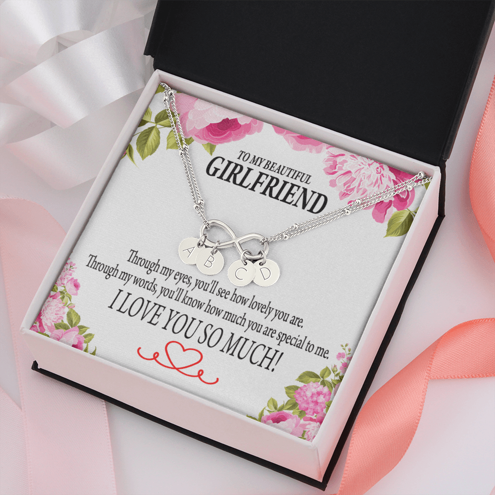 To My Girlfriend Your Special Infinity Bracelet With Initial Charms - Infinity Bracelet