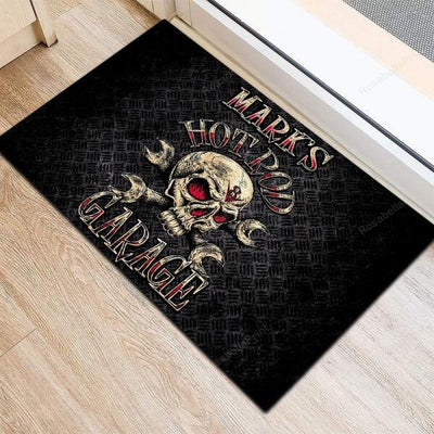 Personalized Hot Rod Garage Door Mat 08013 Indoor Outdoor Floor Mat Door Mats