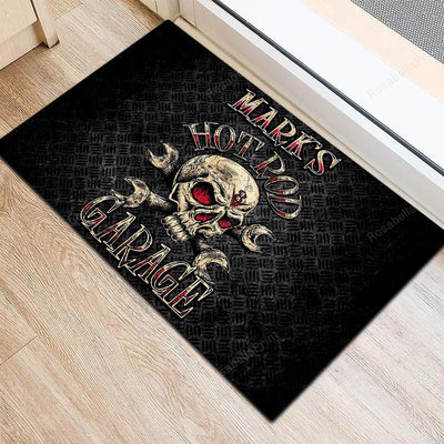 Personalized Hot Rod Garage Door Mat 08013 Indoor Outdoor Floor Mat Door Mats