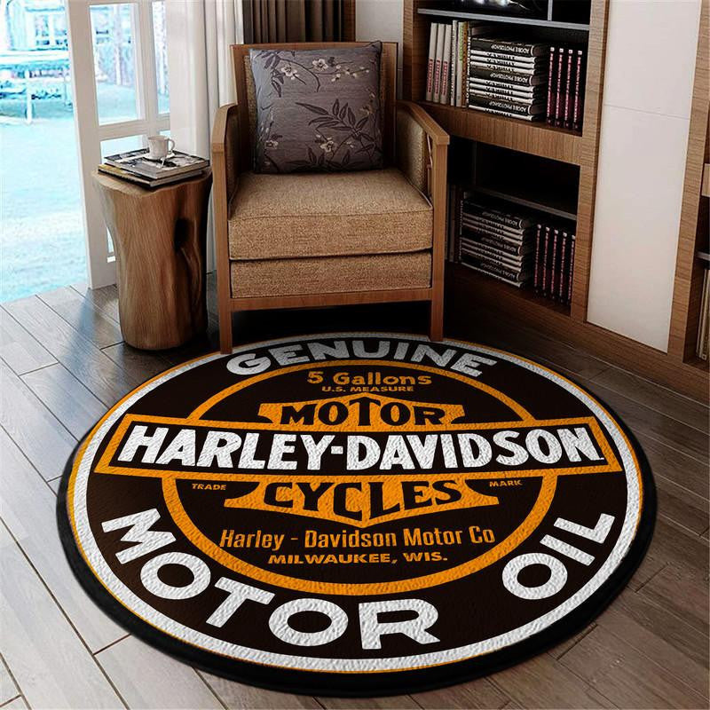 Custom Motorcycle Round Rug - Circle Rug for Living Room